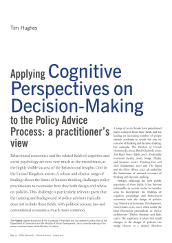 Perspectives on Decision-Making - Institute for Governance and