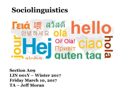 sociolinguistics - UC Davis Canvas
