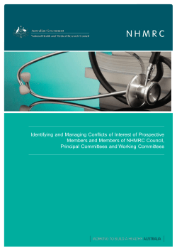 Identifying and Managing Conflicts of Interest of Prospective