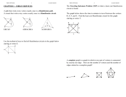 URBAN SERVICES A path that visits every vertex