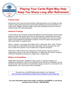 Playing Your Cards Right May Help Keep You Sharp