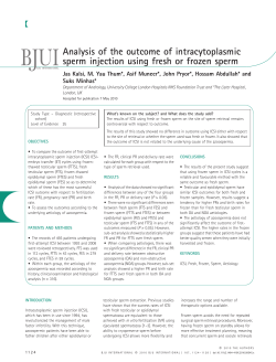 Analysis of the outcome of intracytoplasmic sperm injection using