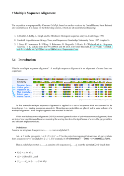 7 Multiple Sequence Alignment 7.1 Introduction