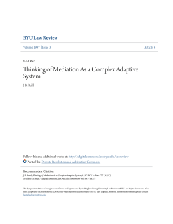 Thinking of Mediation As a Complex Adaptive System