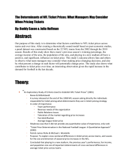 The Determinants of NFL Ticket Prices: What Managers May