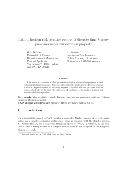 Infinite horizon risk sensitive control of discrete time Markov