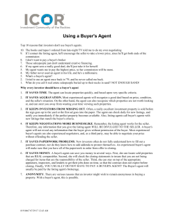Using A Buyer`s Agent - Investment Community of the Rockies