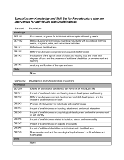 Specialization Knowledge and Skill Set for Paraeducators who are