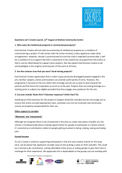 Questions from Let`s Create launch &ndash; 12th August 2015