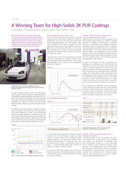 A Winning Team for High-Solids 2K PUR Coatings