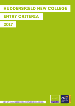 huddersfield new college entry criteria 2017