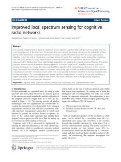 Improved local spectrum sensing for cognitive radio networks