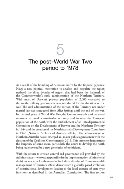 The post&ndash;World War Two period to 1978 - ANU Press