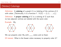 (Vertex) Colorings
