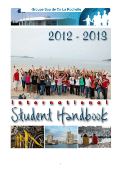 Groupe Sup de La Rochelle Welcome Guide 2012/2013