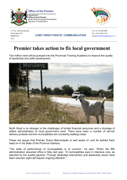 Premier takes action to fix local government