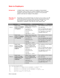 Note to Employers - Construction Procurement Reform
