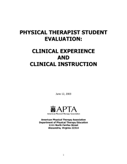 physical therapist student evaluation