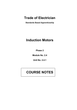 Trade of Electrician Induction Motors COURSE NOTES