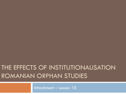 Romanian orphans findings