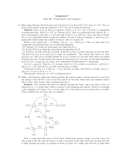 Assignment 7 Math 335: Computability and Complexity (1) Show