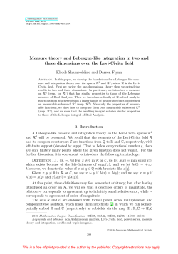 Measure theory and Lebesgue-like integration in two and three