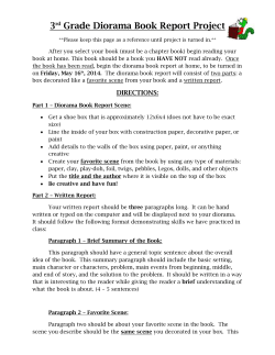 3 rd Grade Diorama Book Report Project