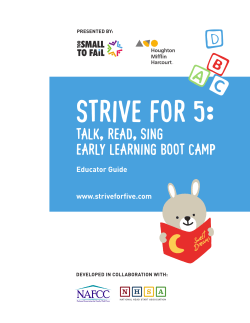 TALK, READ, SING Early Learning Boot Camp