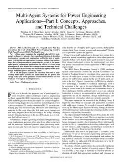 Multi-Agent Systems for Power Engineering Applications&mdash;Part I