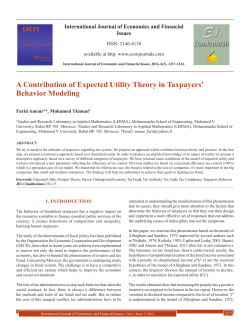 A Contribution of Expected Utility Theory in Taxpayers` Behavior