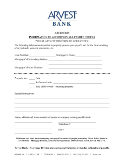 ATTENTION INFORMATION TO ACCOMPANY ALL PAYOFF CHECKS