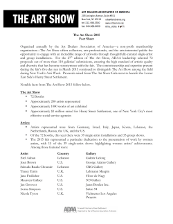 The Art Show 2015 Fact Sheet FINAL
