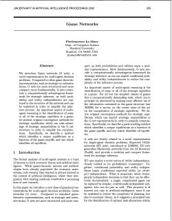 Game Networks Abstract 1 Introduction