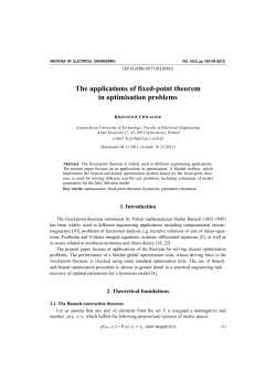 The applications of fixed-point theorem in optimisation problems