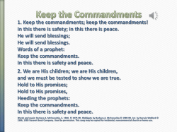 1. Keep the commandments