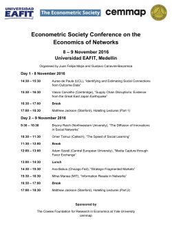 Econometric Society Conference on the Economics of Networks 8