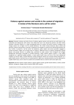 Violence against women and suicide in the context of migration