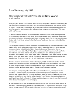 Playwrights Festival Presents Six New Works
