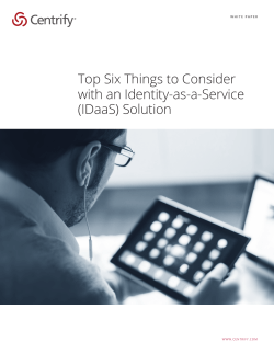 Top Six Things to Consider with an Identity-as-a