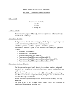 Natural Science Student Learning Outcome #1: Lab report &ndash; The