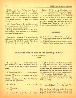 Matrices whose sum is the identity matrix