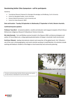 Decolonising Settler Cities Symposium&mdash;call for