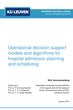 Operational decision support models and