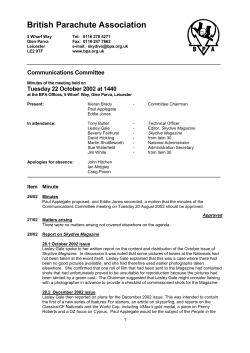 Communications Committee - British Parachute Association