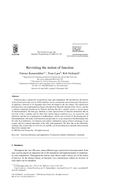 Revisiting the notion of function