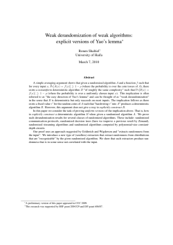 explicit versions of Yao`s lemma