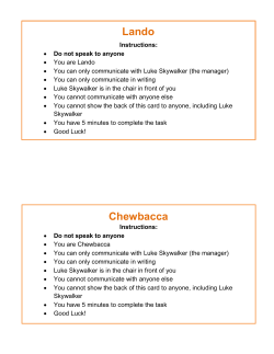 Instructions: Do not speak to anyone