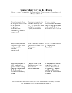 Frankenstein Tic-Tac-Toe Board - The Syracuse City School District