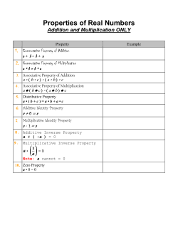 Properties of Real Numbers
