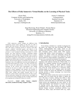 The Effects of Fully Immersive Virtual Reality on the